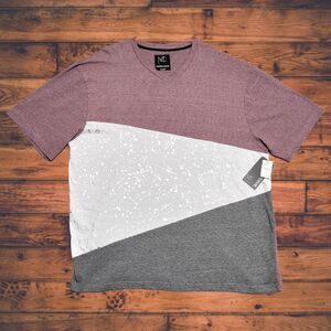 Modern Culture Mens‎ Size 4XL T-Shirt Colorblock Red White Gray Cotton Blend NWT